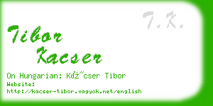 tibor kacser business card